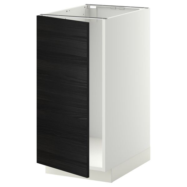 Напольный шкаф для мойки, мусорных контейнер МЕТОД, белый, Тингсрид черный (40x60 см) - схема-чертеж с размерами