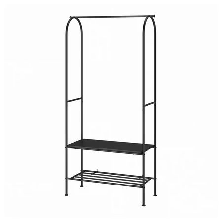 GRÅFJÄLLET Вешалка с секцией для обуви - антрацит 90x36x175 см