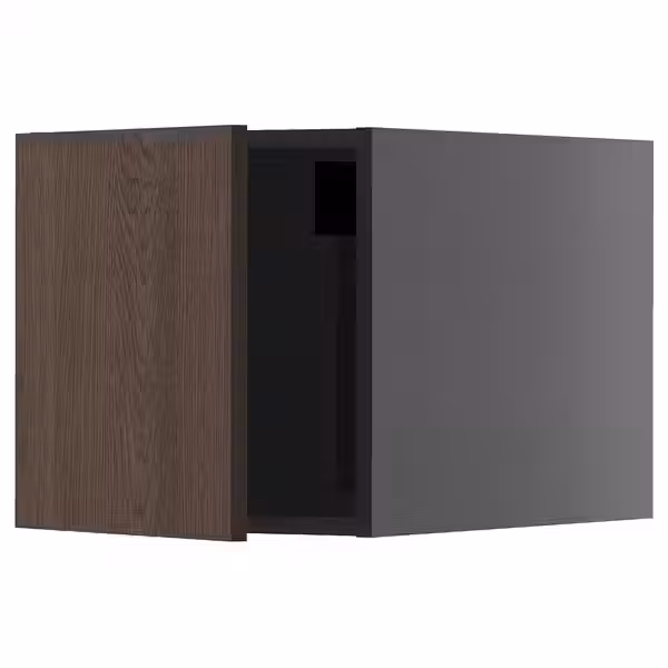 METOD Верхний шкаф - черно-серый/Sinarp коричневый 40x40 см - фото 1