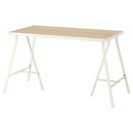 Стол, белый под беленый дуб/белый 120x60 см IKEA LINNMON ЛИННМОН / LERBERG ЛЕРБЕРГ 193.047.61