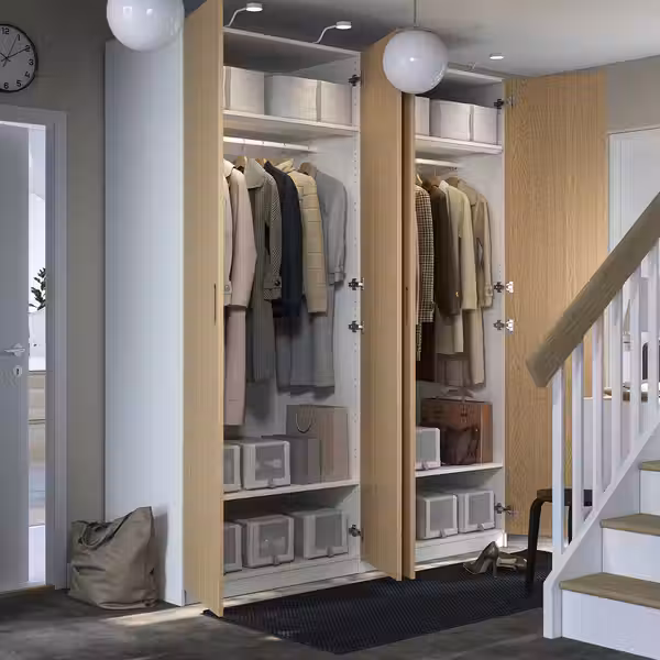 PAX / TONSTAD Гардероб, комбинация - белый/дубовый шпон 200x60x236 см - фото 5