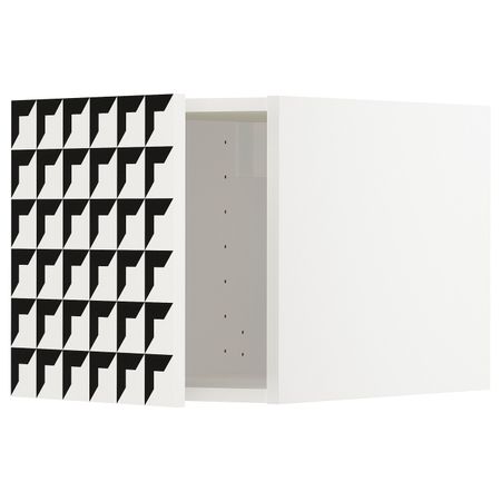 Верхний шкаф, белый, Иттербин с печатным рисунком 40x40 см IKEA МЕТОД 892.871.07
