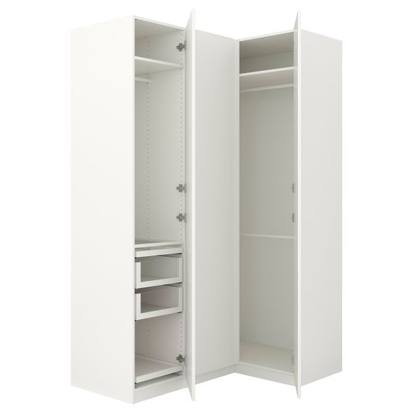 Гардероб угловой, белый, Форсанд Марнардаль, 160/111x236 см IKEA ПАКС 892.518.01 - фото 1