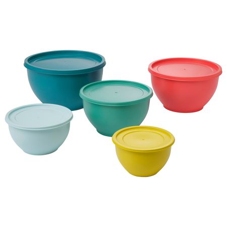 Миска с крышкой, 5 шт., разные цвета IKEA СОММАРДАГ 604.531.21