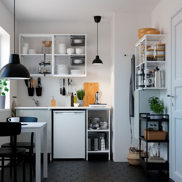 Комбинация для хранения, 80x32x150 см, белый, под бетон IKEA BEGIVENHET БЕГИВЕНХЕТ 393.314.57 - фото 3