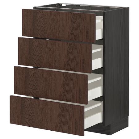 Напольный шкаф 4 фасада,4 ящика, 60x37 cm IKEA METOD МЕТОД, MAXIMERA МАКСИМЕРА 694.057.05