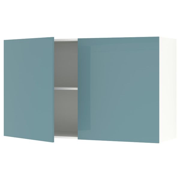 Навесной шкаф с дверями, глянцевый/синяя бирюза 120x75 см IKEA KNOXHULT КНОКСХУЛЬТ 504.880.03 - фото 1