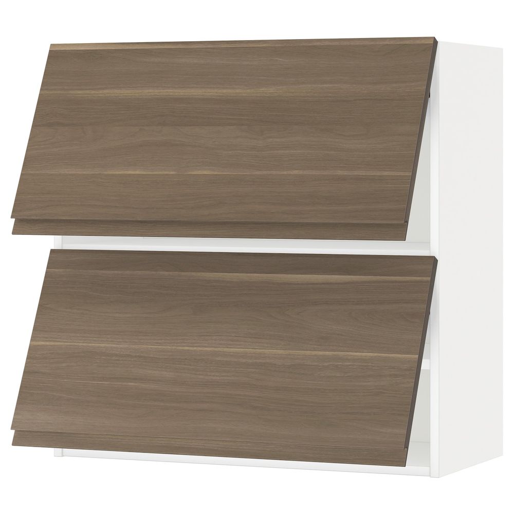 Навесной шкаф, 2 дверцы, горизонтал, белый/Воксторп грецкий орех 80x80 см IKEA МЕТОД 292.247.97 - схема-чертеж с размерами