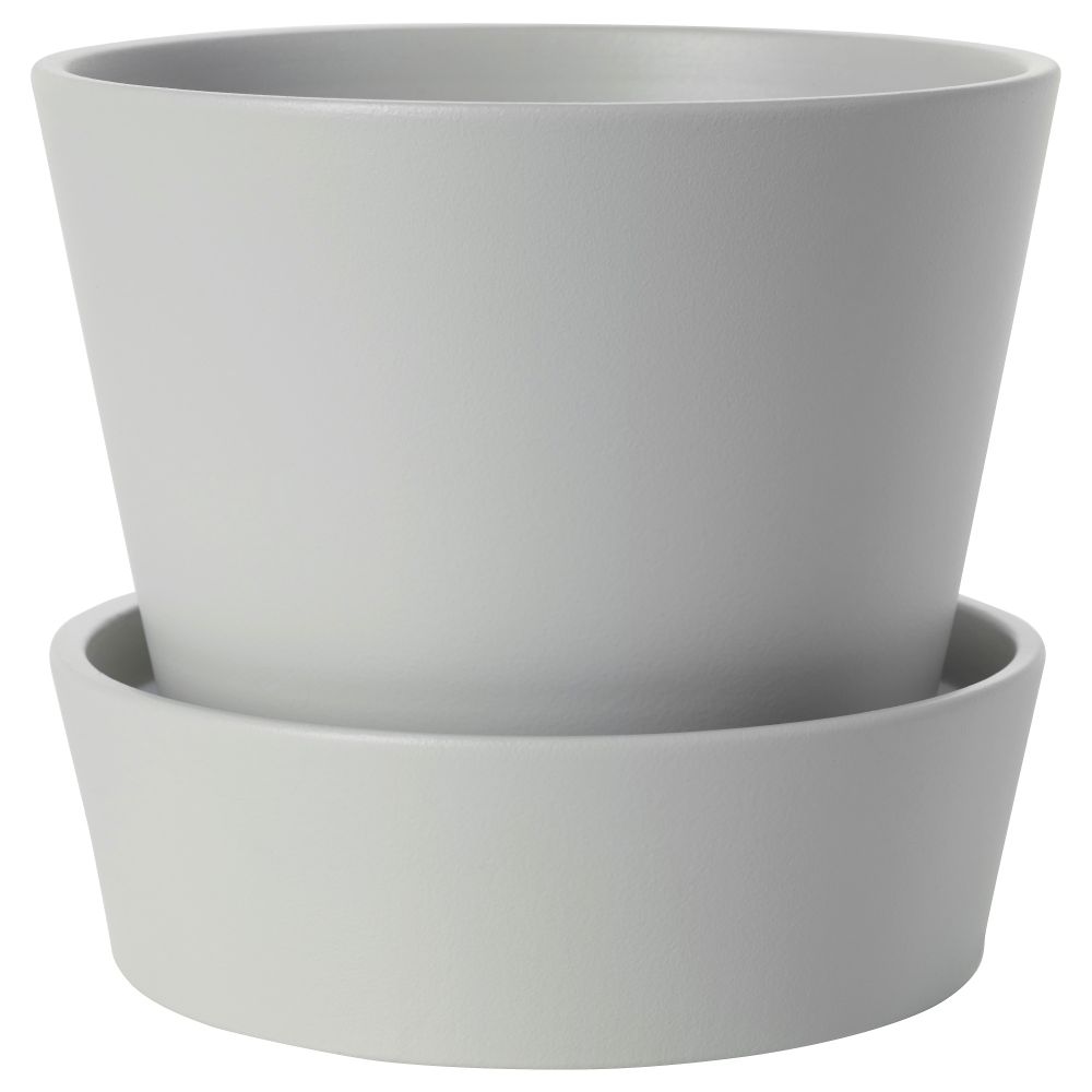 Горшок цветочный с поддоном СЕНАП, серый (12 см) - фото 1