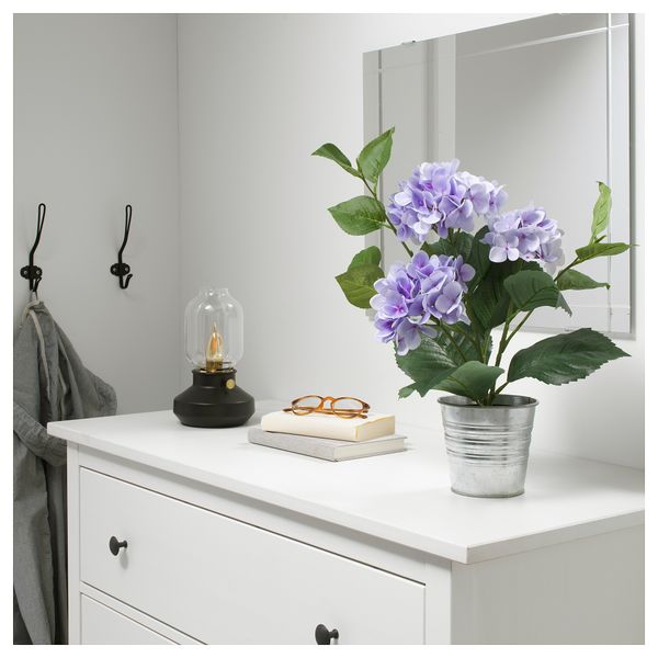 Искусственное растение в горшке ФЕЙКА, д/дома/улицы, Гидрангея сиреневый (12 см) - фото 3