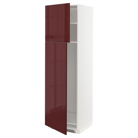 Высокий шкаф для холодильника, 2дверцы, 60x60x200 cm IKEA METOD МЕТОД 894.622.62
