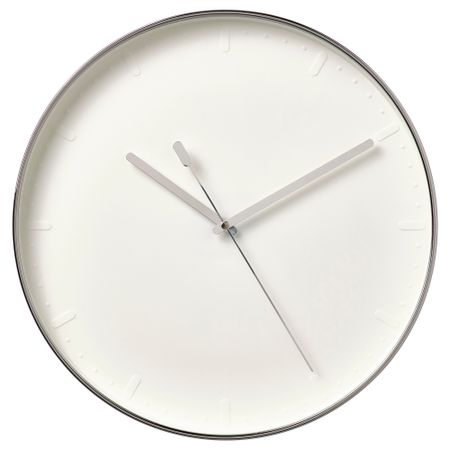 Настенные часы, низковольтный, серебристый, 35 см IKEA MALLHOPPA МАЛЛХОППА 305.423.41