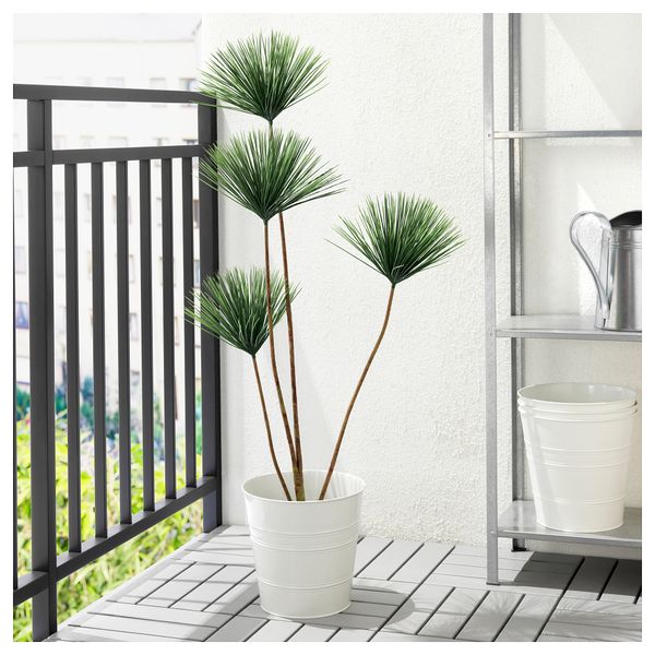 Искусственное растение в горшке ФЕЙКА, д/дома/улицы, Циперус (17 см) - схема-чертеж с размерами