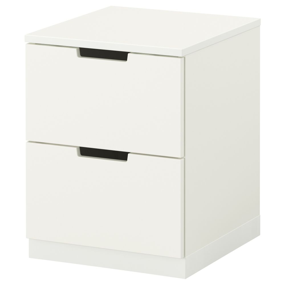 Комод с 2 ящиками НОРДЛИ, белый (40x52 см) - фото 1
