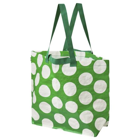 Сумка, белый, зеленый, 18x45x45 см, 36 л IKEA SÄCKKÄRRA 305.887.58