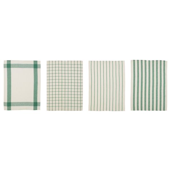 Полотенце кухонное ЭЛЛИ, белый, зеленый (50x65 см) - фото 1