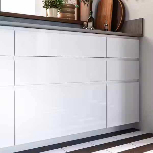 VOXTORP Фронтальная панель ящика - глянцевый белый 60x40 см - схема-чертеж с размерами