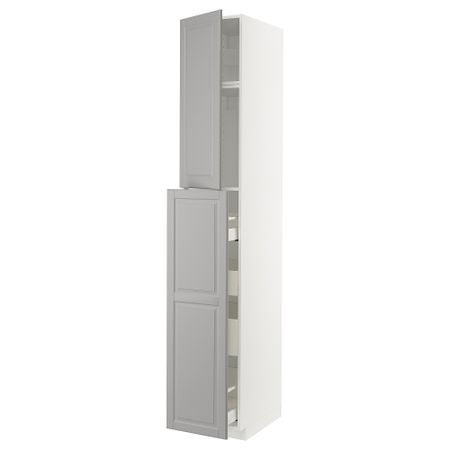 Высокий шкаф, выдвижной секцией, 1 дверца, 4 ящика, 40x60x240 cm IKEA METOD МЕТОД, MAXIMERA МАКСИМЕРА 894.590.52