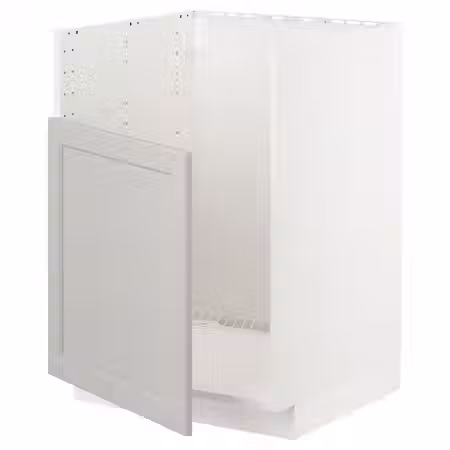 METOD Шкаф для мойки ТАЛЛШЁН - белый/Lerhyttan светло-серый 60x60 см