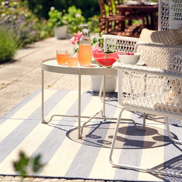 Ковер безворсовый, для дома, улицы, бежевый, голубой, 133x195 см IKEA VRENSTED ВРЕНСТЕД 204.951.99 - схема-чертеж с размерами