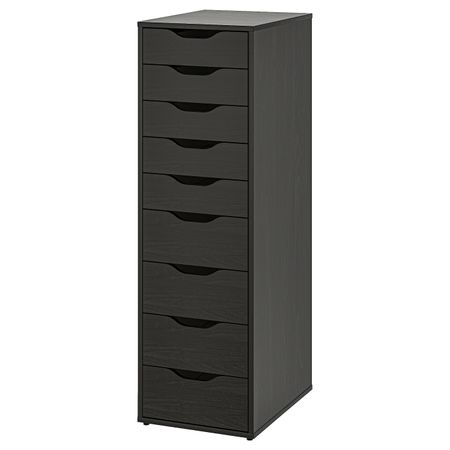 Секция с 9 ящиками, черно-коричневый 36x116 см IKEA ALEX АЛЕКС 304.735.40