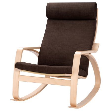 Кресло-качалка, березовый шпон/Шифтебу коричневый IKEA POÄNG ПОЭНГ 193.028.23