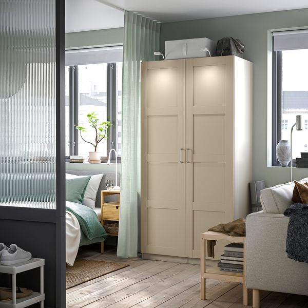 Гардероб, комбинация, серо-бежевый, серо-бежевый, 100x60x201 см IKEA PAX ПАКС, BERGSBO БЕРГСБУ 795.622.00 - фото 3