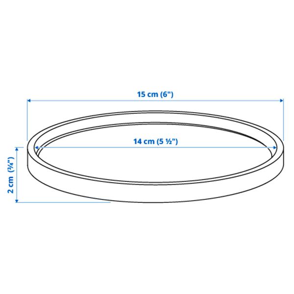 Поддон, для дома, улицы светло-серый 15 см IKEA BOYSENBÄR БОЙСЕНБЭР 504.683.83 - схема-чертеж с размерами
