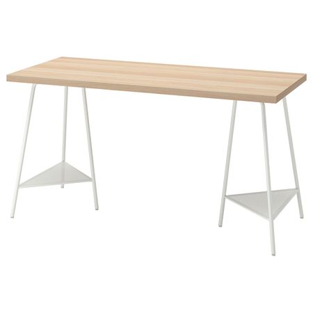 Письменный стол, под беленый дуб белый 140x60 см IKEA LAGKAPTEN ЛАГКАПТЕН / TILLSLAG ТИЛЛЬСЛАГ 394.173.14