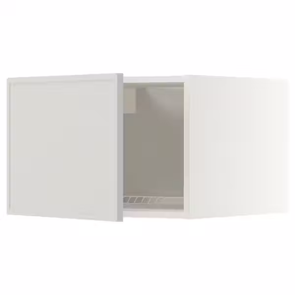 METOD Верхний шкаф д/холодильн/морозильн - белый/Aspudden светло-серый 60x40 см - фото 1