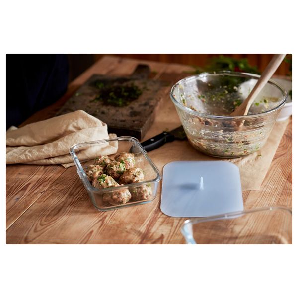 Контейнер для продуктов с крышкой, прямоугольной формы стекло/силикон 1.0 л IKEA IKEA 365+ ИКЕА/365+ 092.767.87 - фото 3