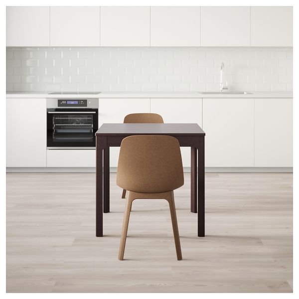 Стол и 2 стула ЭКЕДАЛЕН / ОДГЕР, темно-коричневый, коричневый (80/120 см) - фото 2