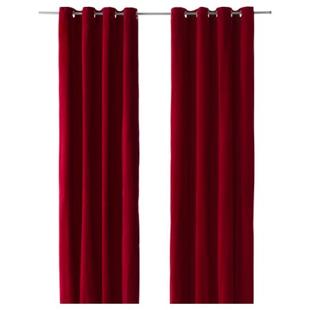 Гардины, 1 пара САНЕЛА, красный (140x300 см)