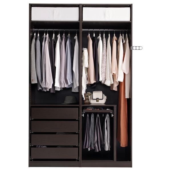 Гардероб ПАКС, черно-коричневый, Аули Ильсенг (150x66x236 см) - фото 4