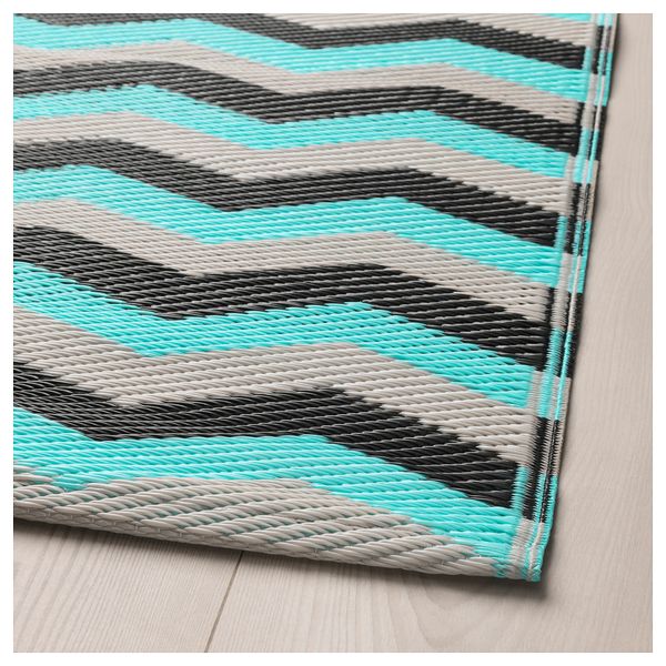 Ковер безворсовый, для дома/улицы СОММАР 2018, бирюзовый (75x200 см) - фото 2