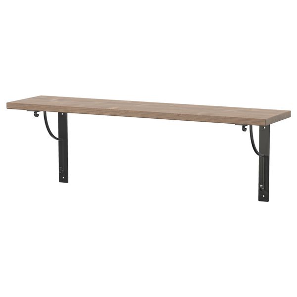 Полка навесная ЭКБИ ХЕМНЭС / ЭКБИ ХОЛЬ, серо-коричневый, черный (79x19 см) - схема-чертеж с размерами