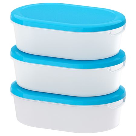 Контейнер ЙЭМКА, прозрачный белый, синий (20x14x6 см)