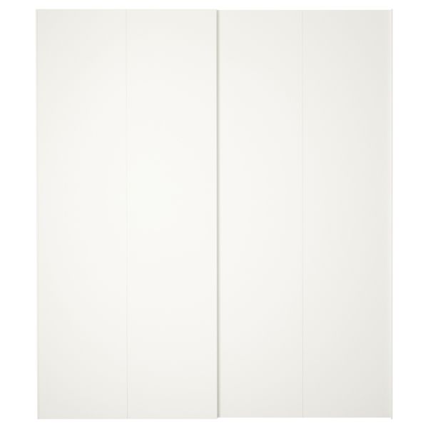 Пара раздвижных дверей ХАСВИК, белый - схема-чертеж с размерами