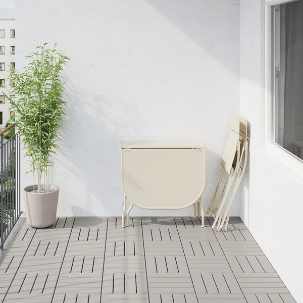 Садовый складной стол + 2 стула, бежевый/ФРЁСЁН/ДУВХОЛЬМЕН бежевый IKEA САЛЬТХОЛЬМЕН 992.708.61 - фото 2