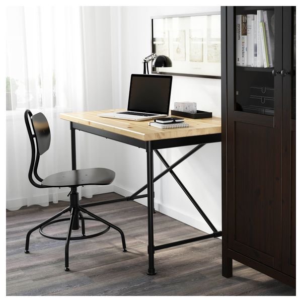 Письменный стол КУЛЛАБЕРГ, сосна, черный (110x70 см) - фото 2