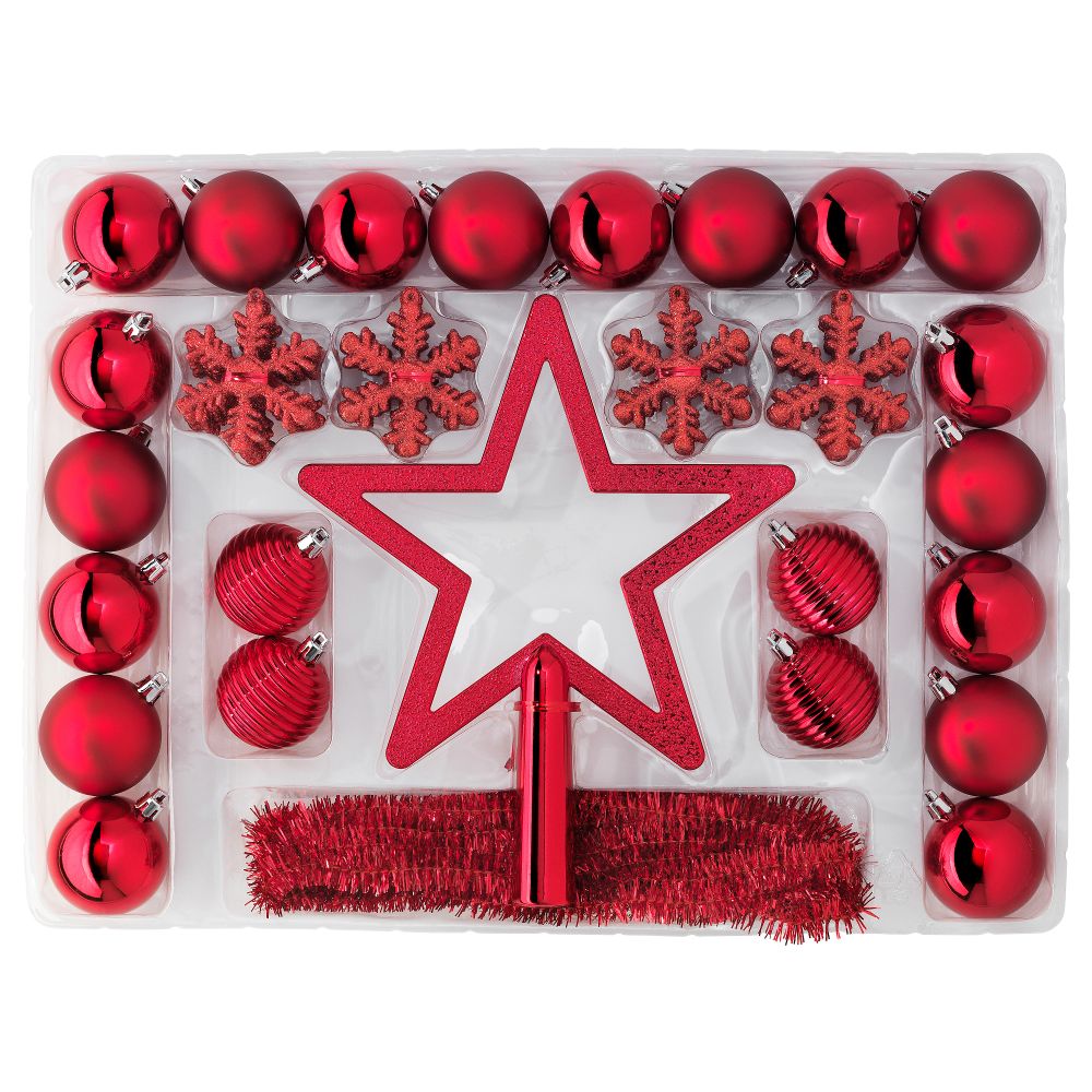 Набор украшений, 56 шт. ВИНТЕР 2015, красный - схема-чертеж с размерами