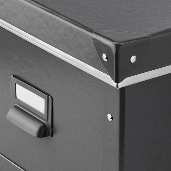 Коробка с крышкой, темно-серый 25x36x20 см IKEA ФЬЕЛЛА 703.956.68 - фото 3