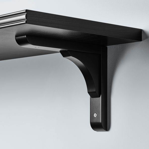 Полка навесная, коричнево-чёрный 80x30 см IKEA BERGSHULT БЕРГСХУЛЬТ / RAMSHULT РАМСГУЛЬТ 293.254.66 - фото 3