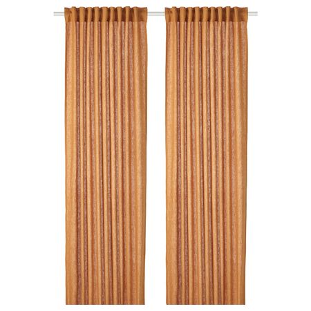 Гардины, 2 шт., золотисто-коричневый 145x300 см IKEA DYTÅG ДЮТОГ 705.039.98