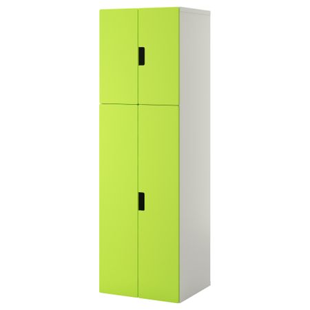 Комбинация для хранения с дверцами СТУВА, белый, зеленый (60x50x192 см)
