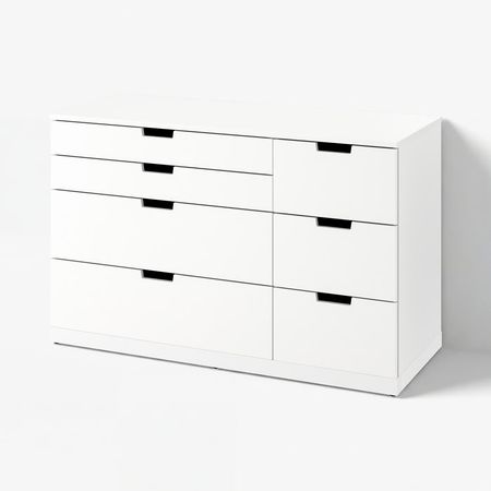 NORDLI Комод с 7 ящиками - белый 120x76 см