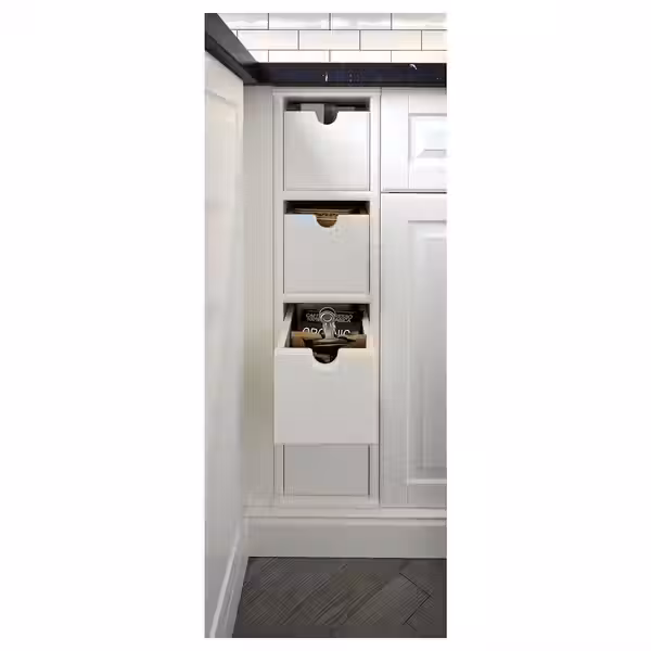 TORNVIKEN Ящик - белый с оттенком 16x34x15 см - схема-чертеж с размерами