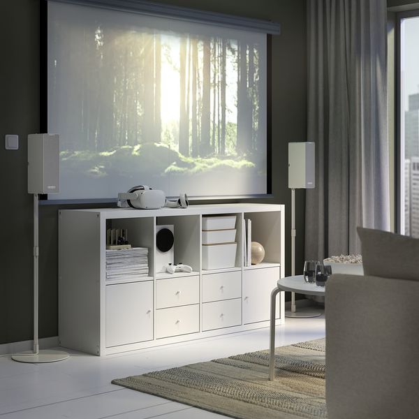 KALLAX Стеллаж с 4 вставками - белый 147x77 см - фото 3