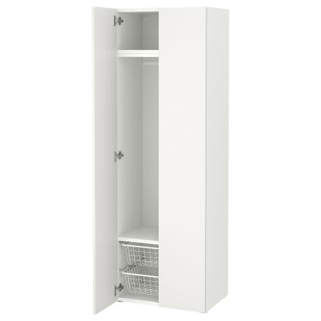 Гардероб, белый, белый, 60x42x181 см IKEA SMÅSTAD СМОСТАД 095.490.71