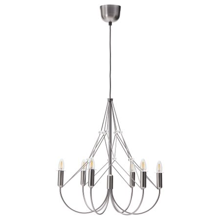 Канделябр, 6-рожковый, матированная нержавеющая сталь IKEA HÅRMÖJA 505.224.79